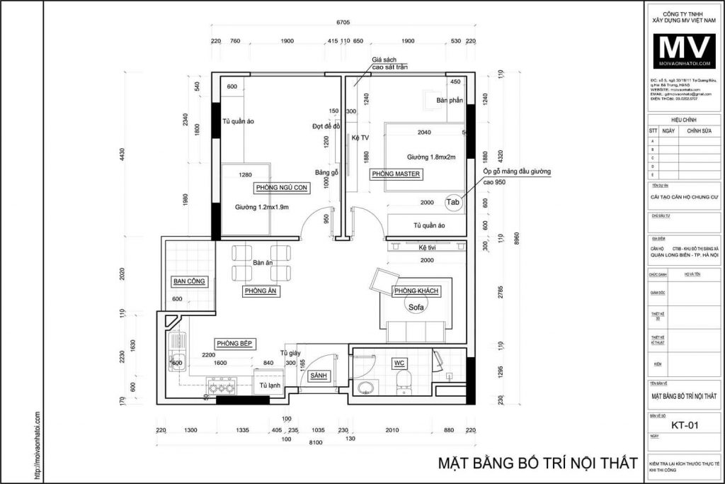 Gesamtaufteilung des Dang Xa Apartmentgebäudes