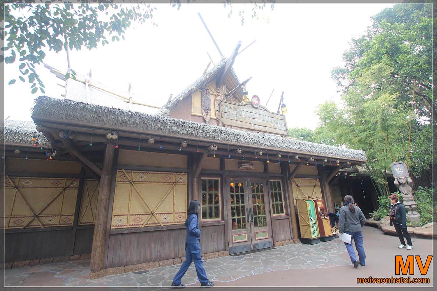 Modelo de design de casa de bambu com telhado de palha