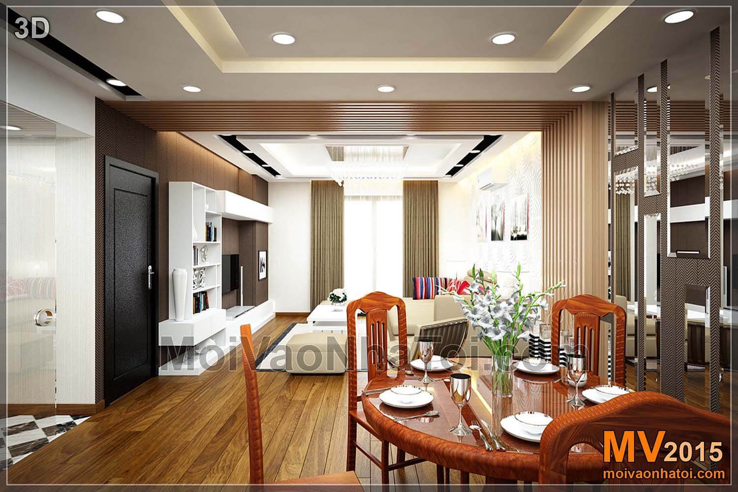 3D obývací pokoj a byt kuchyně T8 Times City