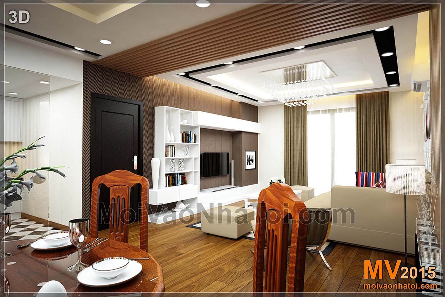 Perspective 3D interior design apartment Times City T8