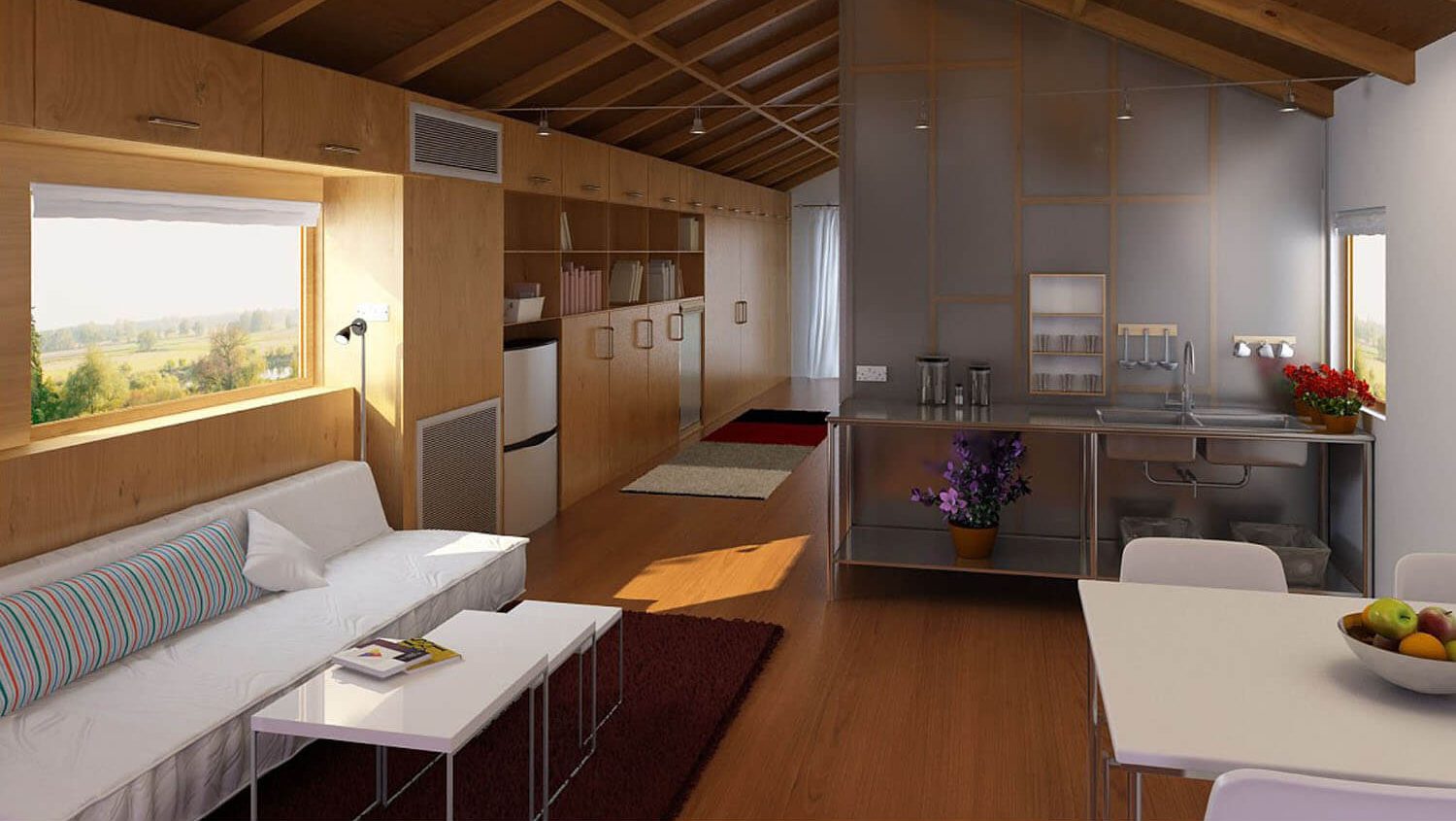 50+ mẫu thiết kế phòng khách kết hợp bếp tối ưu cho nhà nhỏ